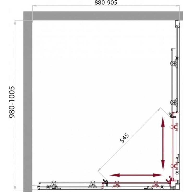 Душевой уголок BelBagno Sela-AH-2-100/90-C-Cr, 100 x 90 x 190 см, стекло прозрачное, хром