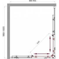 Душевой уголок BelBagno Sela-AH-2-100/90-Ch-Cr, 100 x 90 x 190 см, стекло шиншилла, хром