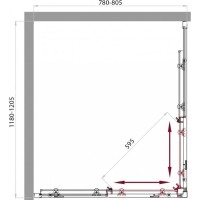 Душевой уголок BelBagno Sela-AH-2-120/80-C-Cr, 120 x 80 x 190 см, стекло прозрачное, хром
