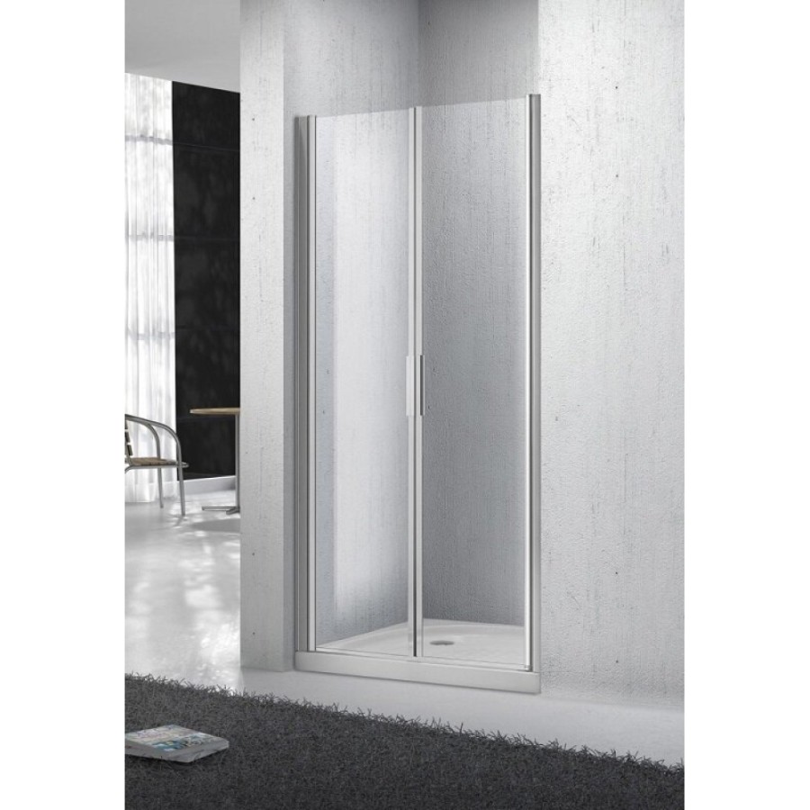Душевая дверь в нишу BelBagno SELA-B-2-105-P-Cr, 105 см, стекло рифленое, профиль хром