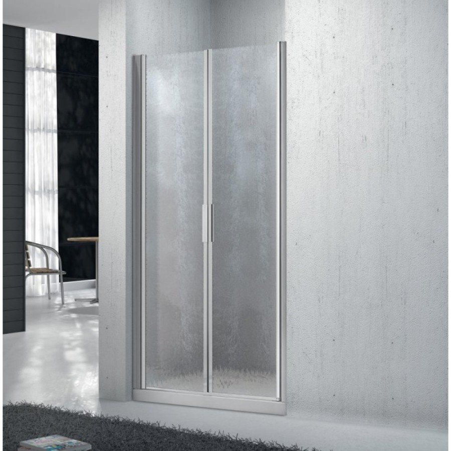 Душевая дверь в нишу BelBagno Sela SELA-B-2-115-Ch-Cr, 115 х 190 см, стекло шиншилла, профиль хром