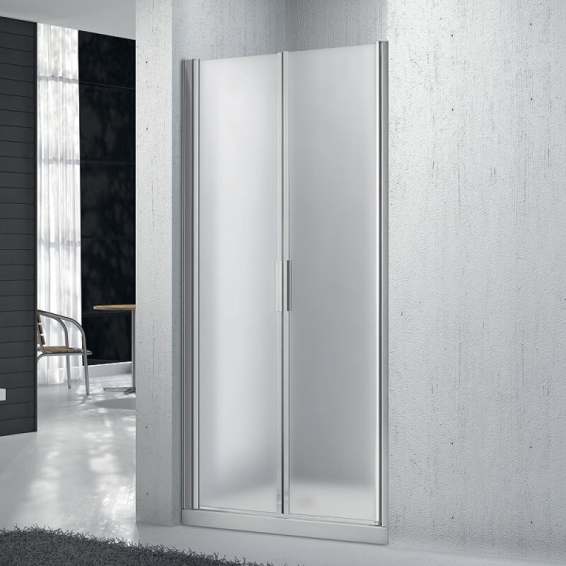 Душевая дверь BelBagno Sela, 60 см, стекло рифленое, профиль хром, SELA-B-2-60-P-Cr