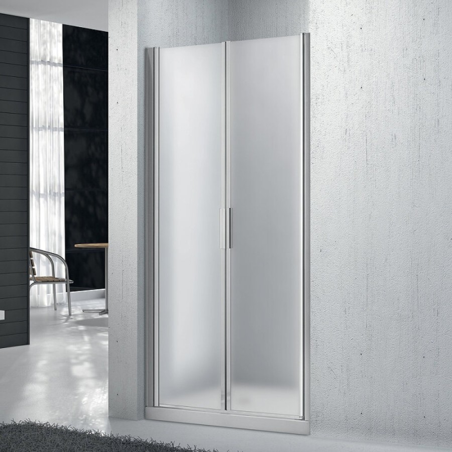Душевая дверь BelBagno Sela, 60 см, стекло рифленое, профиль хром, SELA-B-2-60-P-Cr