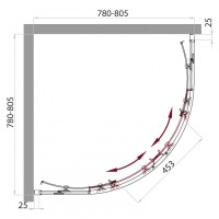 Душевой уголок BelBagno Sela SELA-R-2-80-C-Cr, 80 x 80 x 190 см, стекло прозрачное