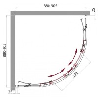 Душевой уголок BelBagno SELA-R-2-90-Ch-Cr, 90 x 90 x 190 см, стекло шиншилла, профиль хром