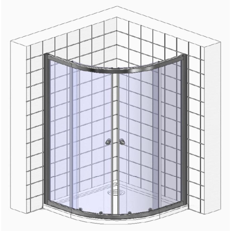 Душевой уголок BelBagno Sela-R-2-95-C-Cr, 95 x 95 x 190 см, стекло прозрачное