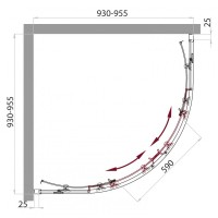 Душевой уголок BelBagno SELA-R-2-95-Ch-Cr, 95 x 95 x 190 см, стекло шиншилла, профиль хром