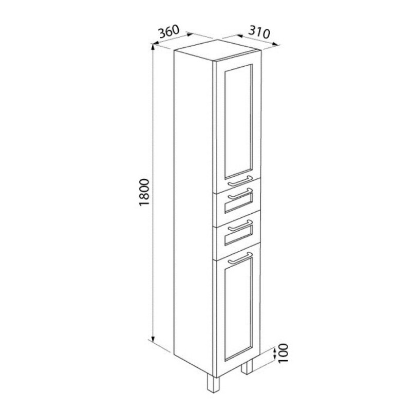 Пенал Iddis Sena SEN3600i97 36 см напольный, белый/дерево