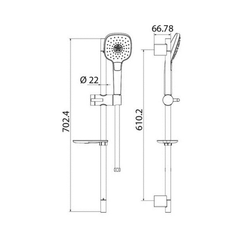 Душевой гарнитур Iddis Sena SEN3F70i16, хром, 1 режим струи