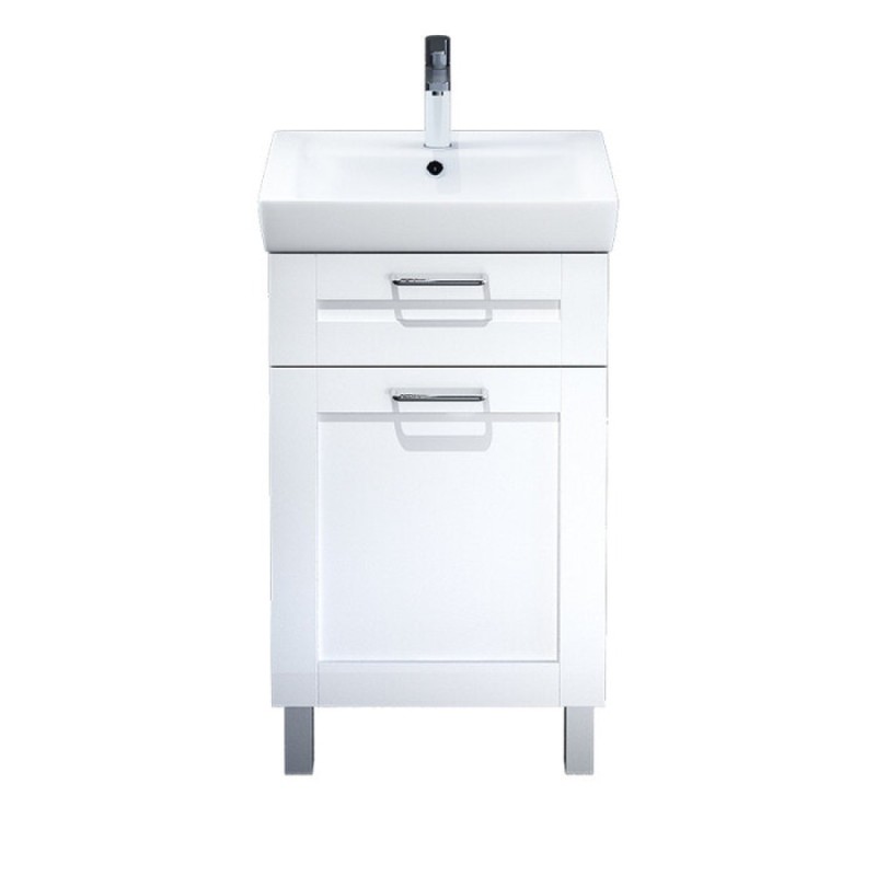 Тумба с раковиной Iddis Sena SEN50W1i95K 50 см напольная, белая/дерево