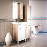Зеркальный шкаф Iddis Sena SEN6000i99 60 см, с подсветкой, белый/дерево