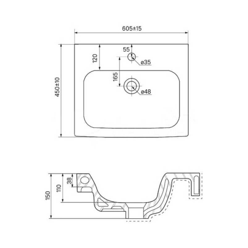Тумба Iddis Sena SEN60W2i95K 60 см с раковиной