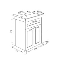 Тумба Iddis Sena SEN60W2i95K 60 см с раковиной
