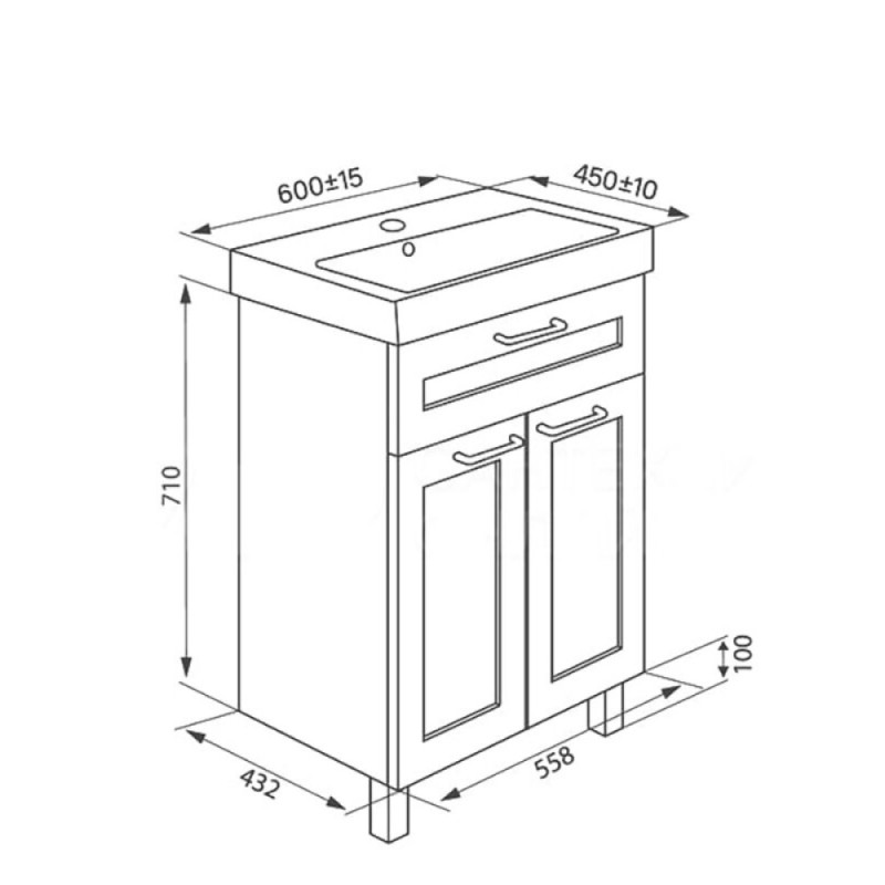 Тумба Iddis Sena SEN60W2i95K 60 см с раковиной