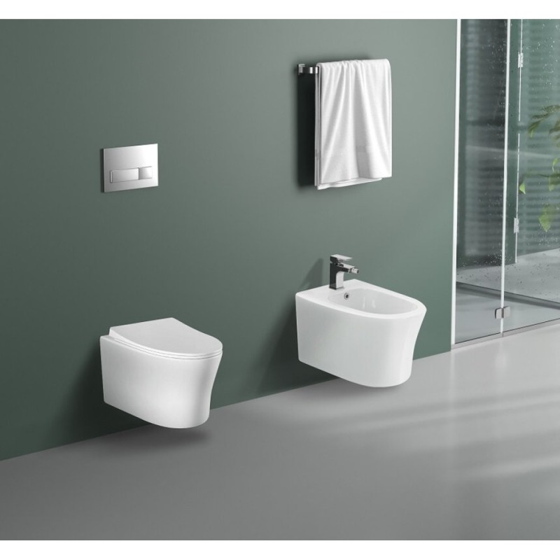 Инсталляция Aquatek Standart SET AQUATEK НИКА-013 4в1, с безободковым унитазом Ника, крышка микролифт, крепеж в комплекте, клавиша белая