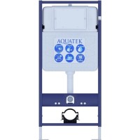 Инсталляция Aquatek Standard SET AQUATEK ЛУГАНО-015 4в1, с безободковым унитазом Лугано, крышка микролифт, крепеж в комплекте, клавиша белая, ободок хром