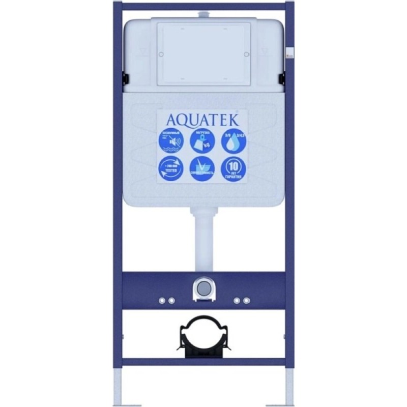 Инсталляция Aquatek Standard SET AQUATEK ЛУГАНО-016 4в1, с безободковым унитазом Лугано, крышка микролифт, крепеж в комплекте, клавиша хром глянцевый