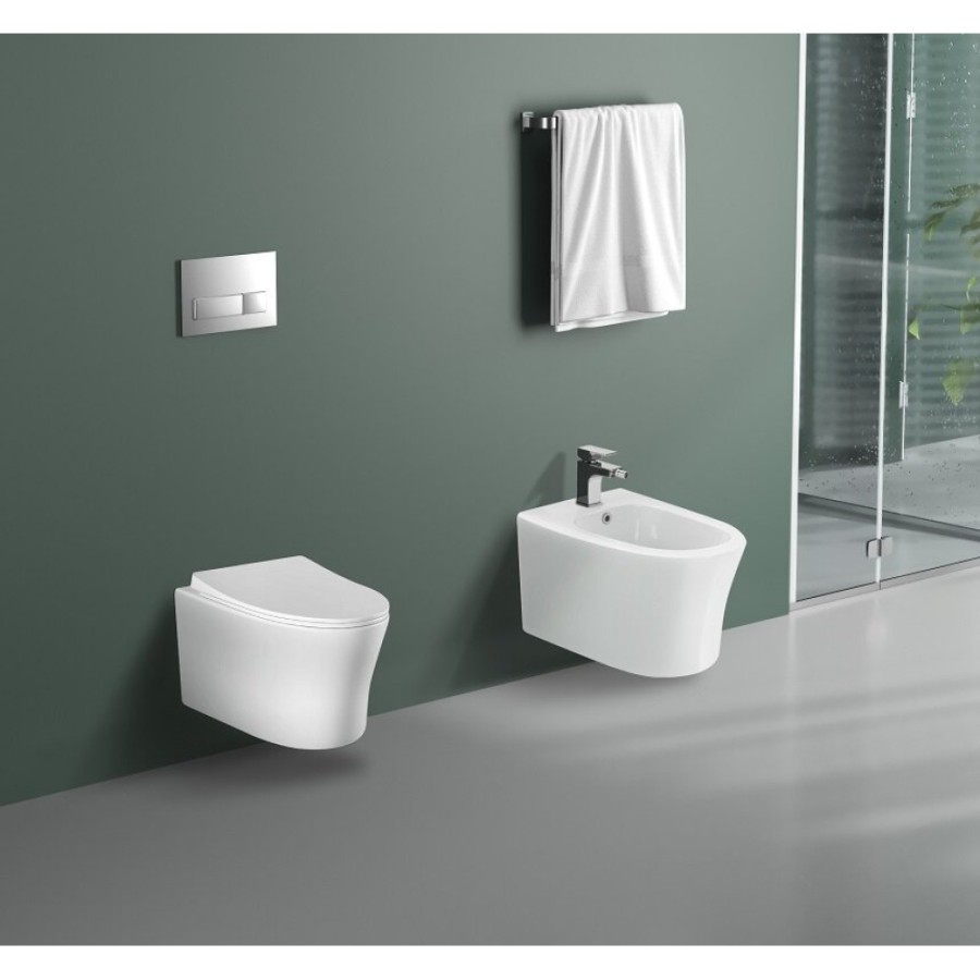 Инсталляция Aquatek Standart SET AQUATEK НИКА-016 4в1, с безободковым унитазом Ника, крышка микролифт, крепеж в комплекте, клавиша хром глянцевый