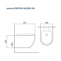 Инсталляция Aquatek Standard INS-0000012 без клавиши и крепежа, с унитазом Европа SET AQUATEK ЕВРОПА AQ 1901 00 с тонким сиденьем soft close, комплект SET AQUATEK ЕВРОПА