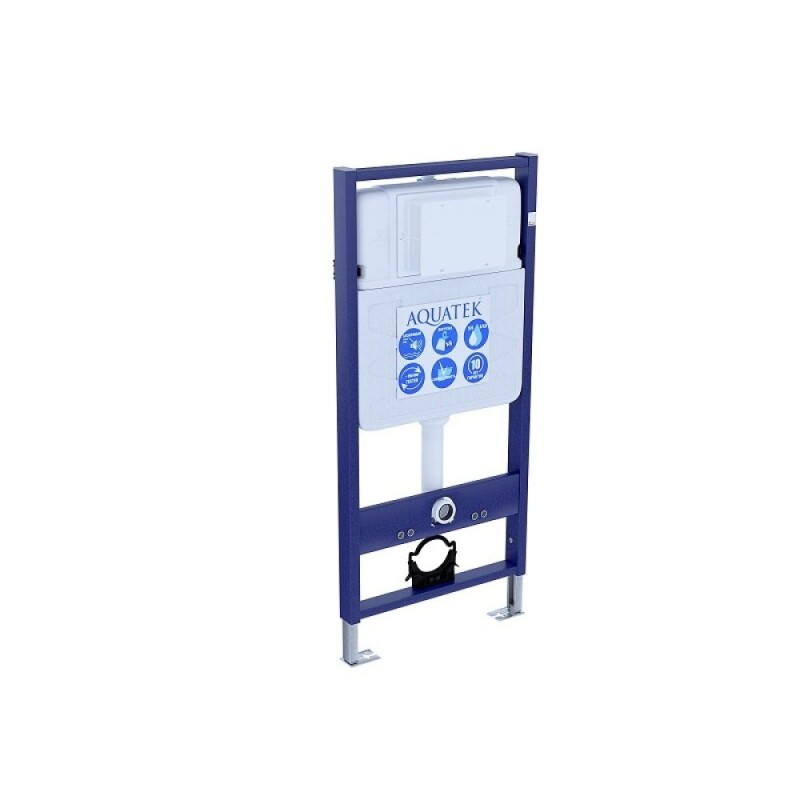 Инсталляция Aquatek Standard 50 SET AQUATEK ВЕГА cmp-017, с безободковым унитазом Вега AQ1904-00 с сиденьем soft close, белый, клавиша черная матовая