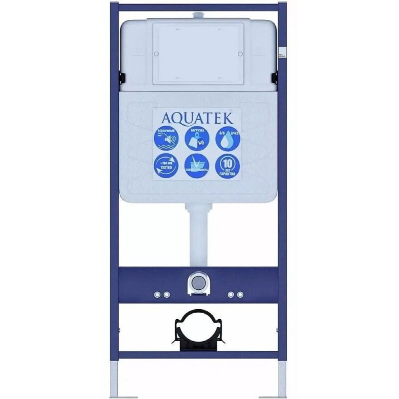 Инсталляция Aquatek Standard INS-0000012 без клавиши и крепежа, с унитазом Европа Set AQUATEK ЕВРОПА New AQ1106L-00 с тонким сиденьем soft close, комплект