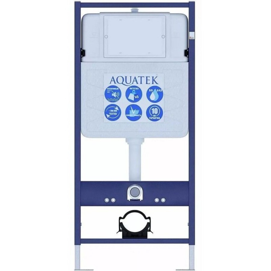 Инсталляция Aquatek Standard INS-0000012 без клавиши и крепежа, с унитазом Европа Set AQUATEK ЕВРОПА New AQ1106L-00 с тонким сиденьем soft close, комплект