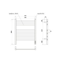Полотенцесушитель электрический Apextermo Sfera SF00165WM, ширина 50 см, высота 60 см, диммер справа, цвет белый матовый
