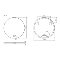 Зеркало Sancos Sfera SF1200, 120 см, с LED подсветкой, выключатель сенсорный, белый