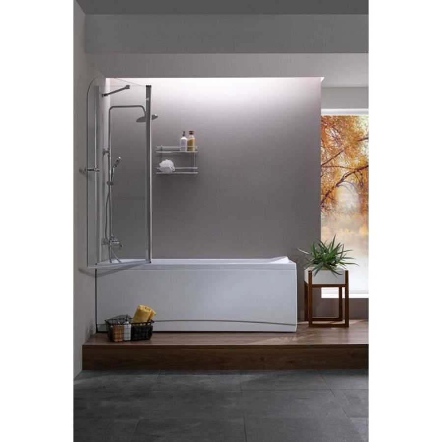 Шторка для ванны Aquanet SG-1200, прозрачное стекло (209412)