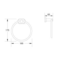 Полотенцедержатель Shevanik SG5106H, 16.5 см, цвет черный матовый