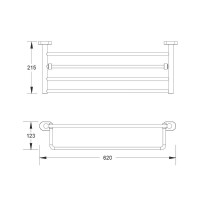 Полка для полотенец Shevanik SG5108T, 62 см, вороненая сталь, gunmetal
