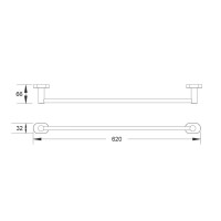 Полотенцедержатель Shevanik SG5117, 62 см, цвет хром