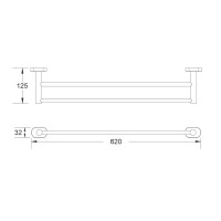 Полотенцедержатель Shevanik SG5127T, 62 см, вороненая сталь, gunmetal