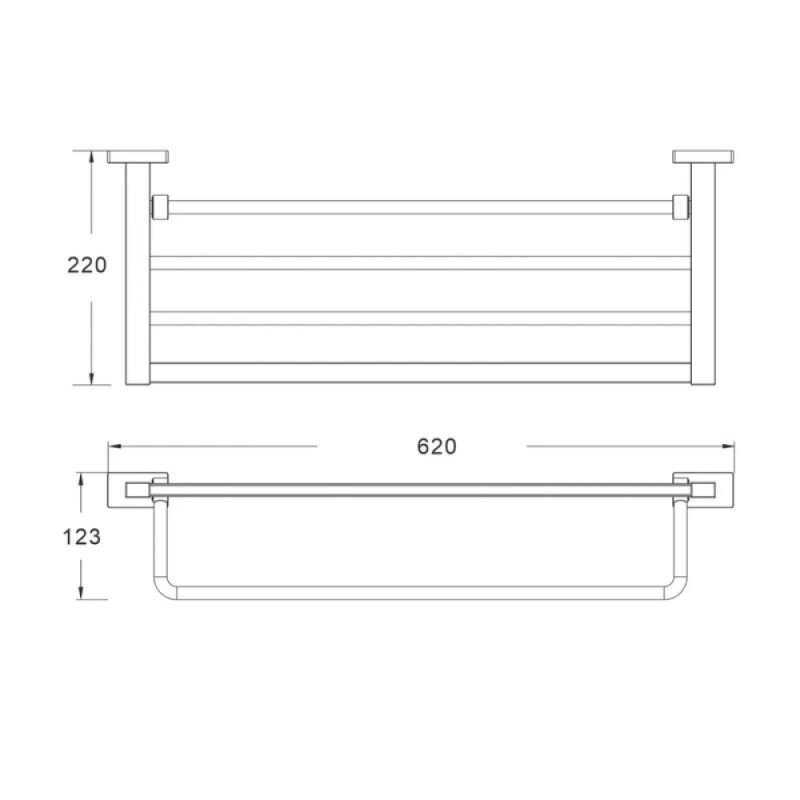 Полка для полотенец Shevanik SG5608C, 62 см, цвет белый матовый