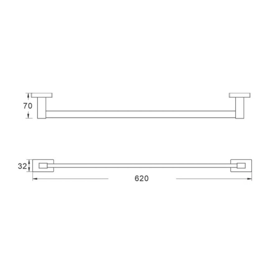 Полотенцедержатель Shevanik SG5617, 62 см, цвет хром