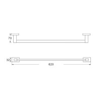Полотенцедержатель Shevanik SG5617H, 62 см, цвет черный матовый
