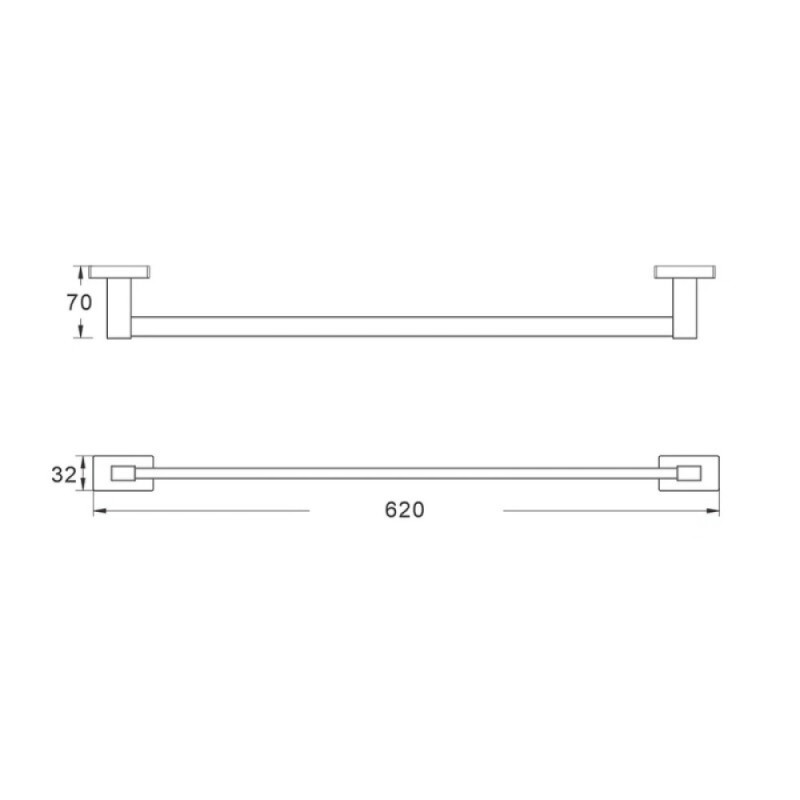 Полотенцедержатель Shevanik SG5617H, 62 см, цвет черный матовый