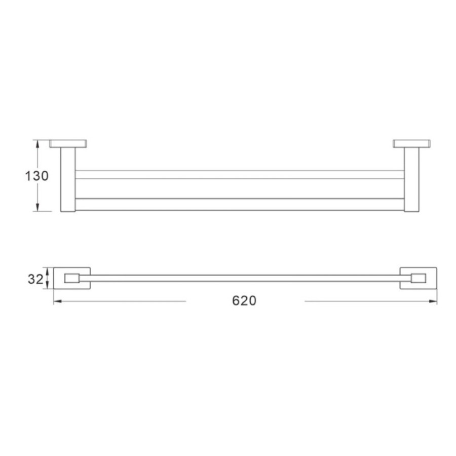 Полотенцедержатель Shevanik SG5627T, 62 см, вороненая сталь, gunmetal
