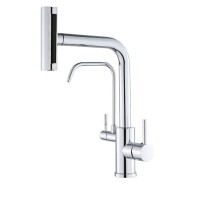 Смеситель для кухни под фильтр Zorg Steel Hammer SH 091 CR с вытяжной лейкой, хром