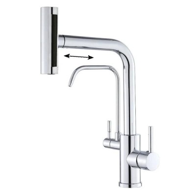 Смеситель для кухни под фильтр Zorg Steel Hammer SH 091 CR с вытяжной лейкой, хром