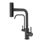 Смеситель для кухни под фильтр Zorg Steel Hammer SH 091 PVD GRAFIT с вытяжной лейкой, графит