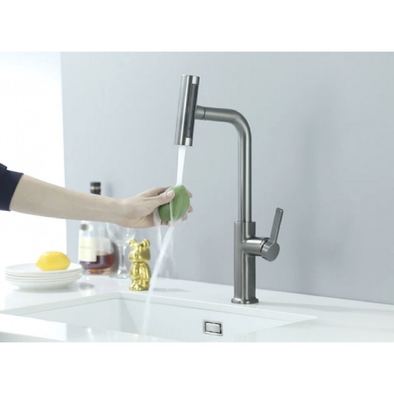 Смеситель для кухни Zorg Steel Hammer SH 092 CR с вытяжной лейкой, хром