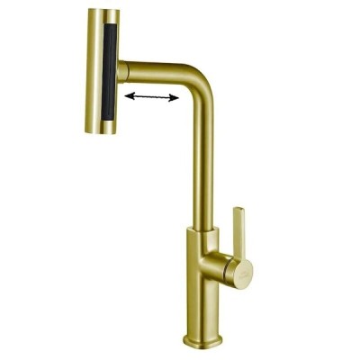 Смеситель для кухни Zorg Steel Hammer SH 092 PVD BRONZE с вытяжной лейкой, бронза