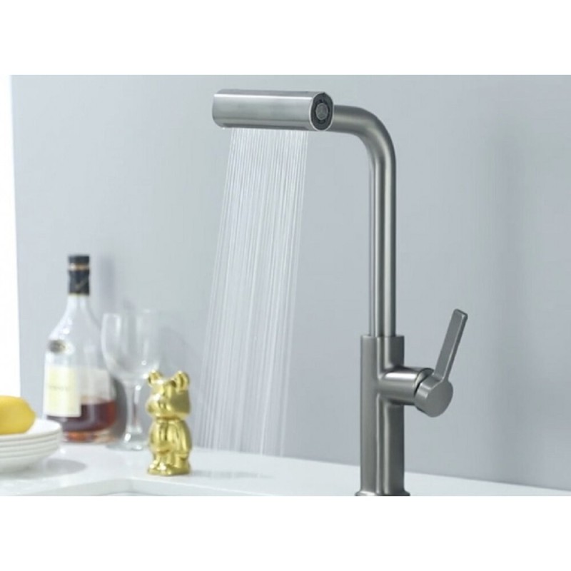 Смеситель для кухни Zorg Steel Hammer SH 092 SATIN с вытяжной лейкой, сатин