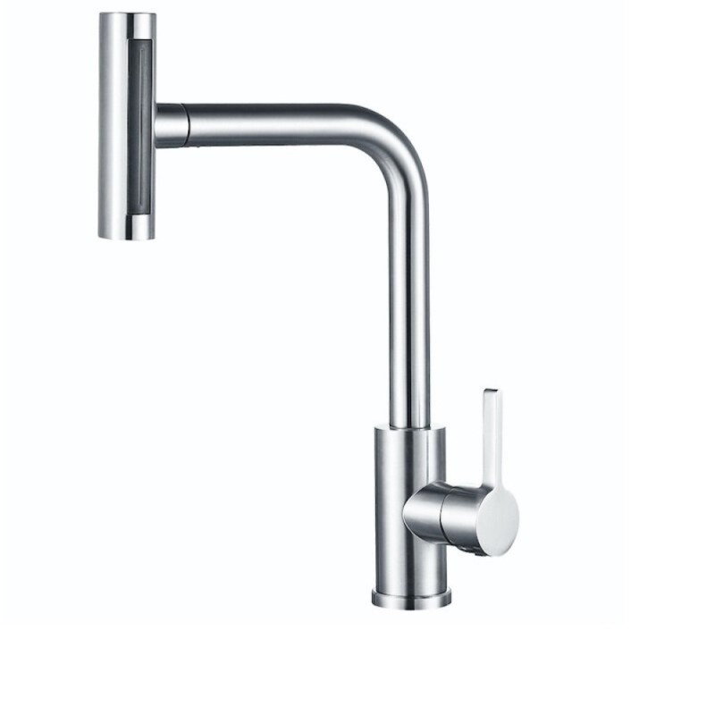 Смеситель для кухни Zorg Steel Hammer SH 093 CR с вытяжной лейкой, хром