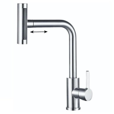 Смеситель для кухни Zorg Steel Hammer SH 093 CR с вытяжной лейкой, хром