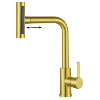 Смеситель для кухни Zorg Steel Hammer SH 093 PVD BRONZE с вытяжной лейкой, бронза