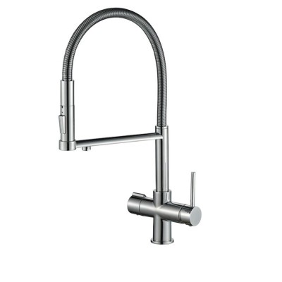 Смеситель для кухни Zorg Steel Hammer SH 2002 CR с гибким изливом, хром