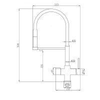 Смеситель для кухни Zorg Steel Hammer SH 2002 CR с гибким изливом, хром