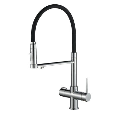 Смеситель для кухни Zorg Steel Hammer SH 2003 CR с гибким изливом, хром